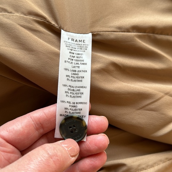 FRAME 70s Blazer - Leather Jacket size 6 Latte - Picture 16 of 16